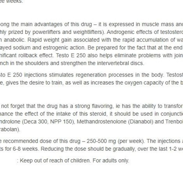 TESTO E 250 Para Pharma